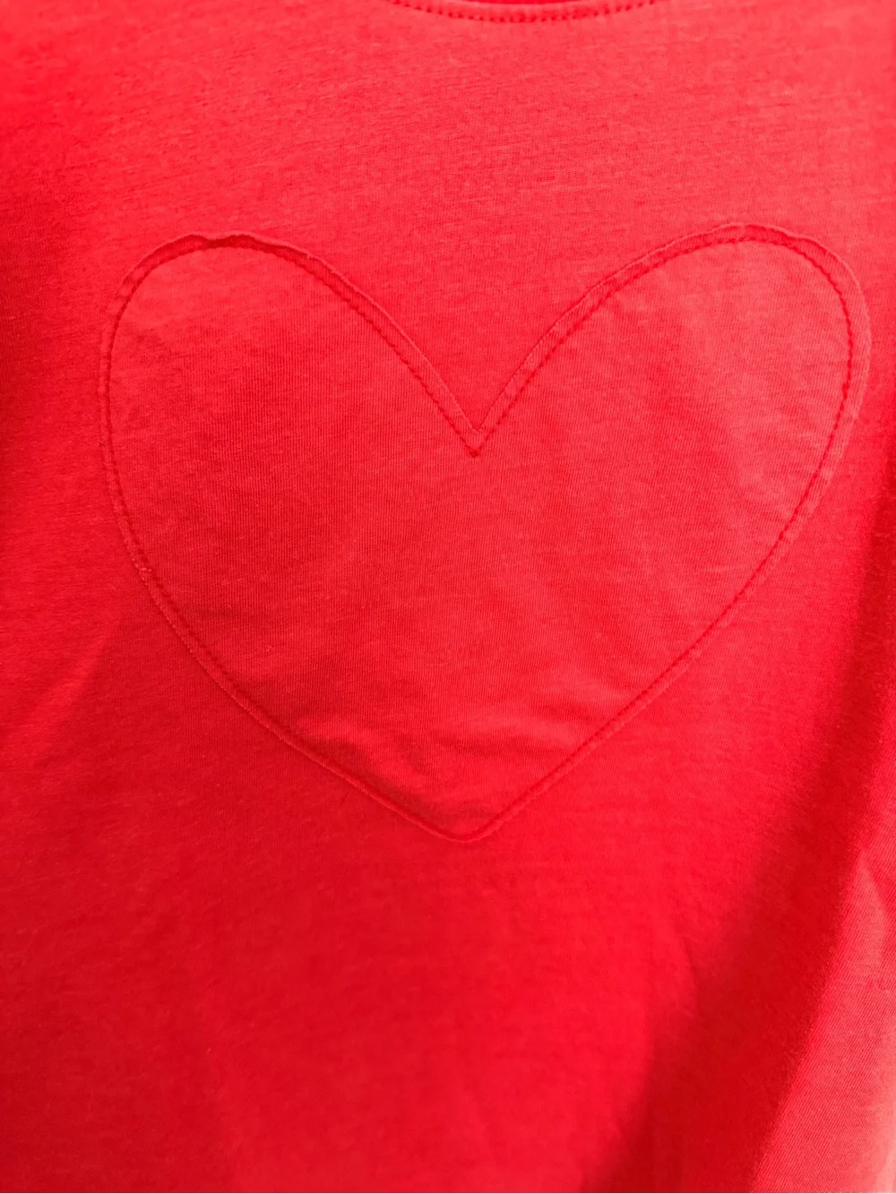 Cat & Jack Red Short Sleeve Tee with Heart Applique